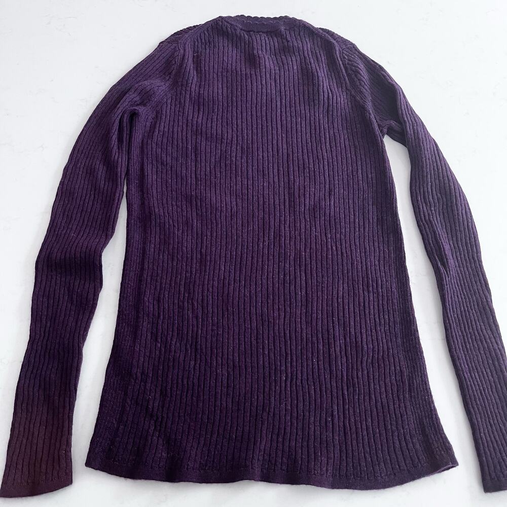 Banana Republic Bordeaux Burgundy Ribbed Wool Sweater Medium - Picture 6 of 6